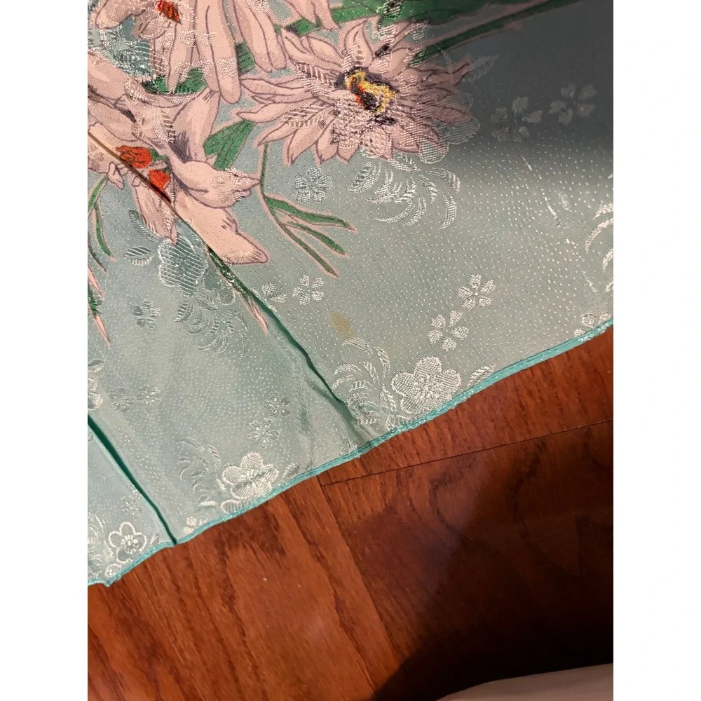 Vintage Floral‎ Print Scarf Lightweight Accessories Fashion Women Made in Japan